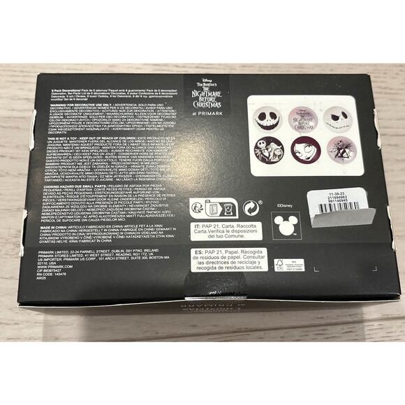 Disney Nightmare Before Christmas{Set of 6} Shatterproof Christmas Ornaments-NEW - Picture 2 of 2